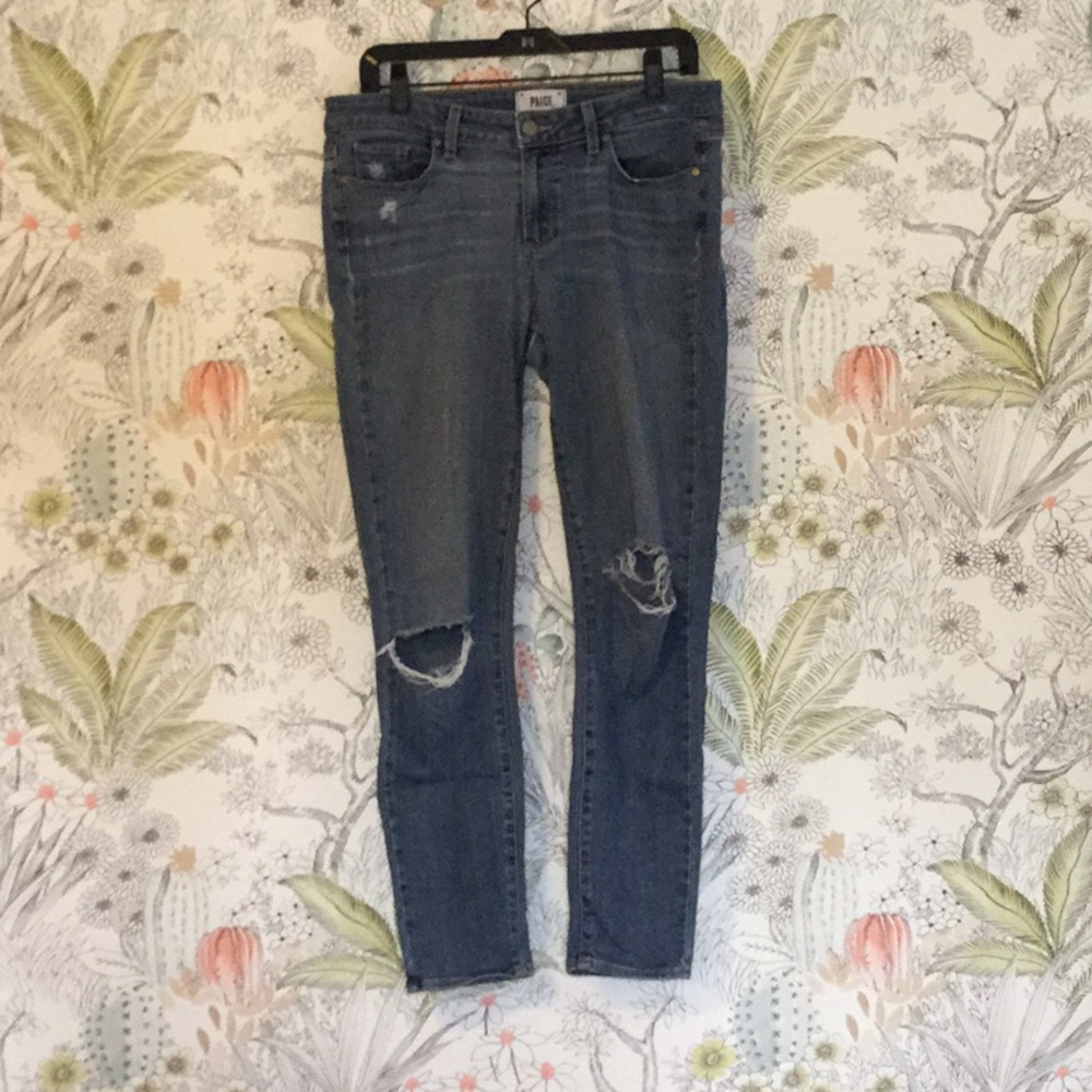Light washed PAIGE Tegan destructed jeans